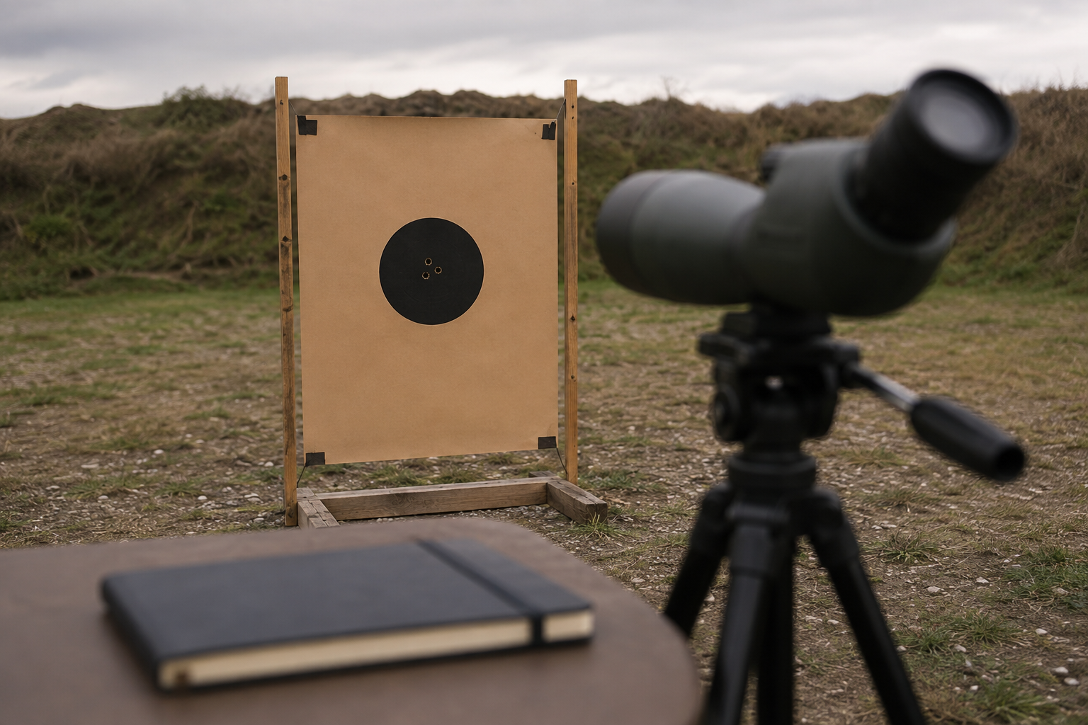 Verifying a target and safe backstop during a night vision scope check